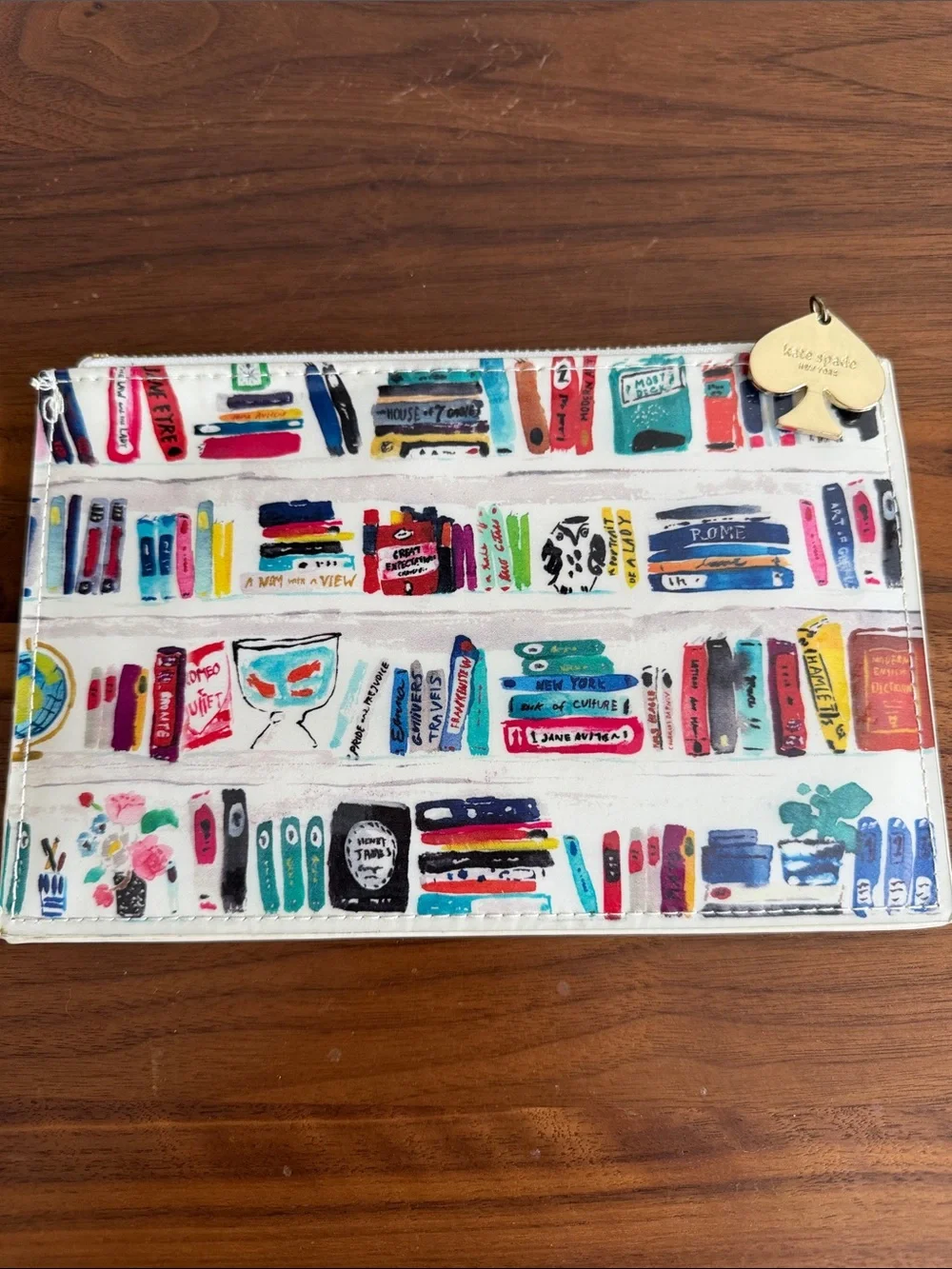 kate spade New York Bella Bookshelf patent leatherette pencil pouch